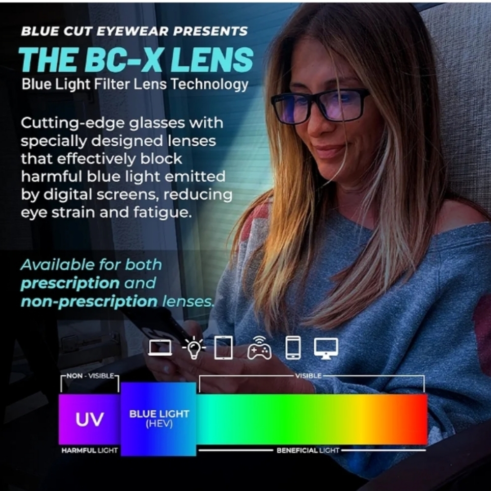 Blue Light Blocking Stylish Glasses New - Picture 4 of 16